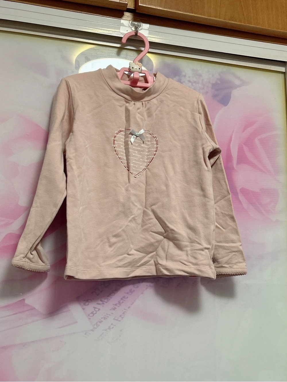 Girls' Long Sleeve Pink Heart Tee